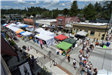 Overhead tents and crowd