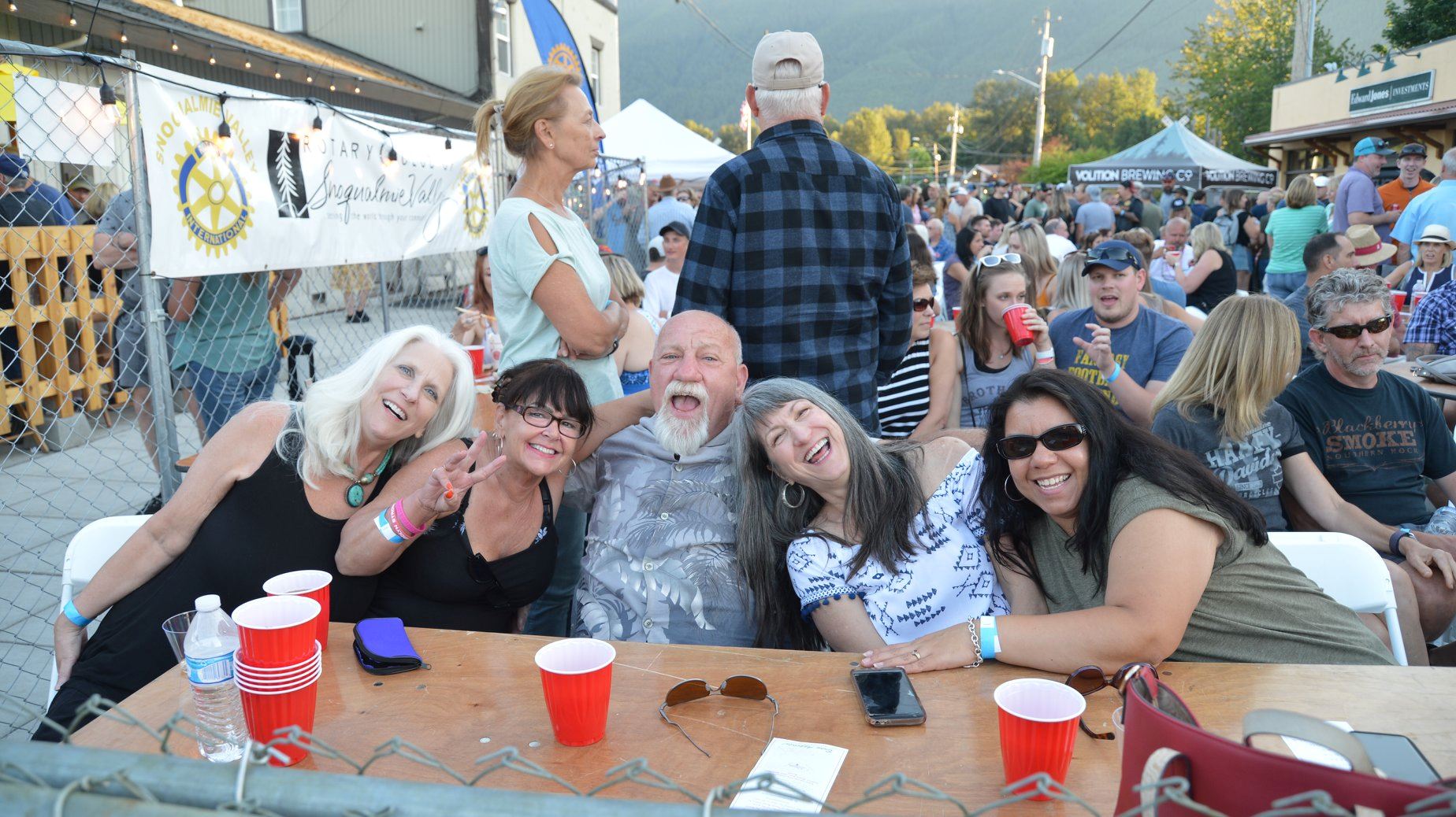 Friends in beer garden