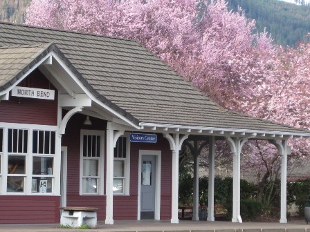 North Bend Train Depot in Spring